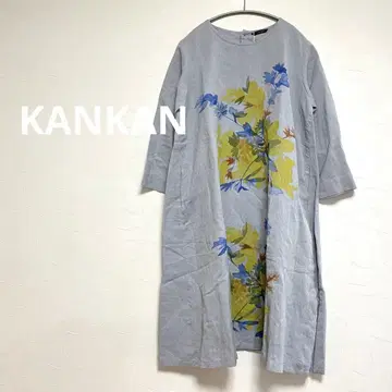 칸칸 타나바나 TANABANA 손글씨 플라워 프린트 린넨 혼방 원피스