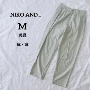 새상품급 니코앤드 nikkoand 민트 베이지 캐주얼 팬츠 턱 팬츠 M
