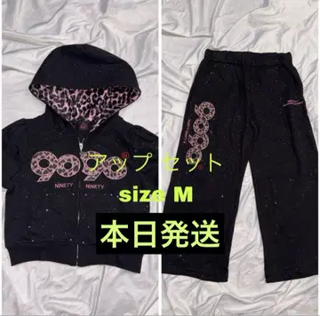 9090 girl OG 로고 지퍼 후드 팬츠 M