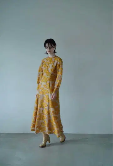 CLANE 클라네 플로어 플라워 자카드 원피스