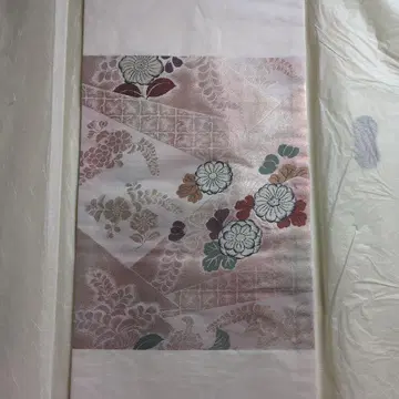 미사용 새상품 화이트 베이스 꽃무늬 오비(약 27.3cm) 나고야 오비