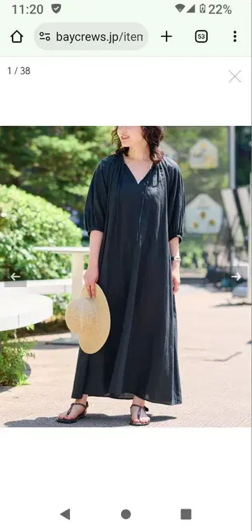 린넨 코튼 래글런 개더 원피스 이번 시즌