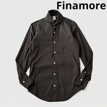Finamore 피나모레 와이드 칼라 코튼 스트레치 셔츠 36