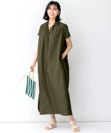 23구 브라이트 메모리 원피스 44 에바라 유리 콜라보 카키