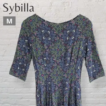 Sybilla 시빌라 오분 소매 원피스 전체 꽃무늬 블루 계열 [M]