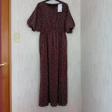 로페피크닉 피노 도트 무늬 원피스 브라운 택 포함