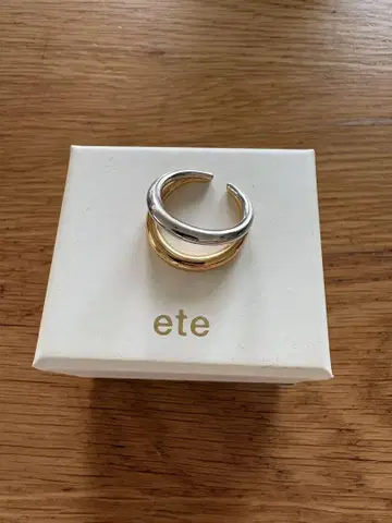 ete 더블 라인 바이컬러 이어커프 반지
