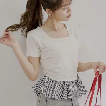 Chico 밑단 도킹 치비 T 화이트
