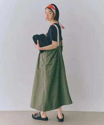 스튜디오 클립 studio clip 데님 점퍼 스커트 그린 카키