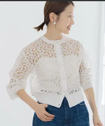 IENA 이에나 플라워 레이스 니트 가디건 Ballsey