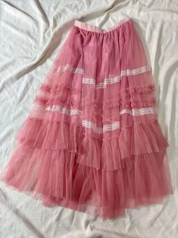 오간자 레이스 스커트