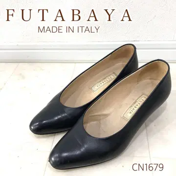 FUTABAYA 이탈리아제 아몬드 토 로우 힐 펌프스 블랙