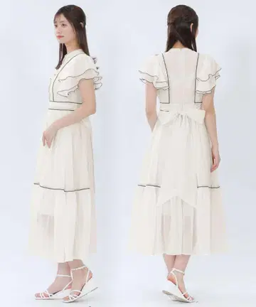 MARY QUANT 시어 프릴 드레스