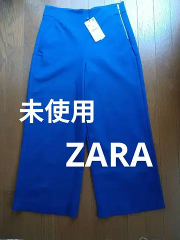 미사용 자라 와이드 팬츠 팬츠 블루 M