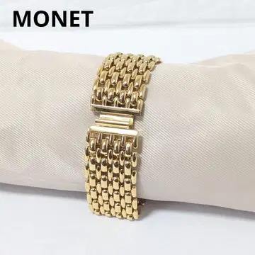 심플 MONET 팔찌 골드 와이드 빈티지