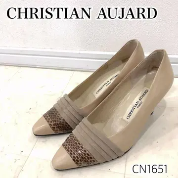 CHRISTIAN AUJARD 이종 소재 배색 하이힐 펌프스