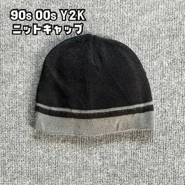 Y2K 00s 니트 캡 비니 네이비 아크릴 남녀 공용 새상품급