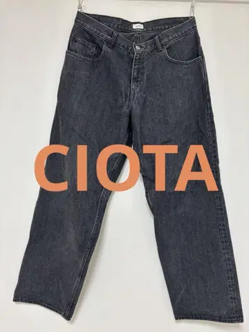 CIOTA 배기 5 포켓 블랙 데님 팬츠
