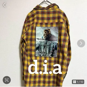 미사용 d.i.a. 다이아 빅 셔츠 체크 헤이세이 갸루 완판 M