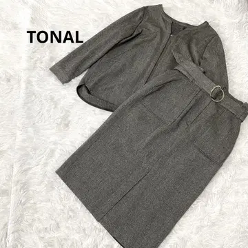 TONAL 셋업 노카라 자켓 스커트 38