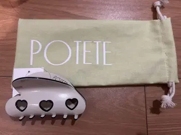 POTETE 3heart clip 화이트 포테테 헤어 클립