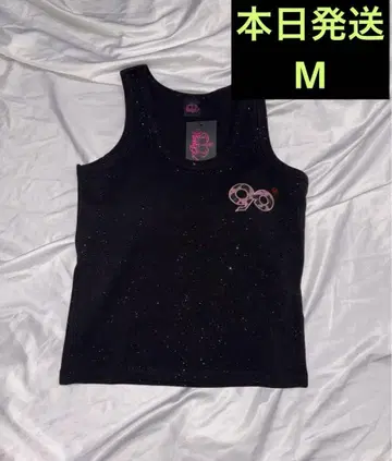 9090 girl OG 로고 글리터 탱크탑