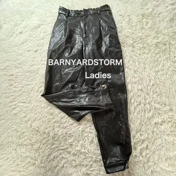 BARNYARD STORM 가죽 팬츠 속기모 여성용 S 사이즈 블랙