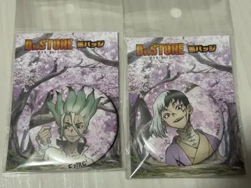 dr.stone 캔뱃지 벚꽃 꽃놀이 이시가미 치쿠사 아사기리 겐