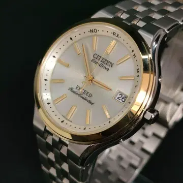 새상품급 CITIZEN 시티즌 엑시드 골드 솔라 손목시계 남성용