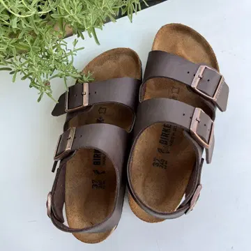 버켄스탁 BIRKENSTOCK 여성용 밀라노 다크 브라운 23.5
