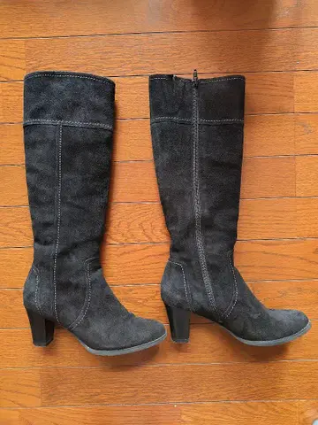 아르테미스 바이 다이애나 스웨이드 블랙 롱 부츠 24.5cm