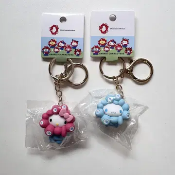 미사용 새상품 산리오 밈쿠밈쿠 키링 키티&시나몬 만박