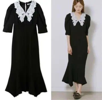 SNIDEL 스나이델 자수 칼라 머메이드 원피스