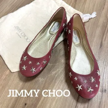 JIMMY CHOO 블랙 플랫 슈즈 별 모양 스터드