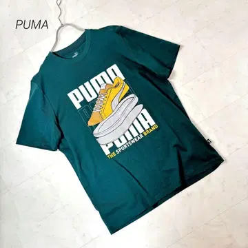 푸마 PUMA 남성용 반팔 프린트 티셔츠 그린 계열 L 사이즈