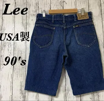 레어 USA제 90년대 다크 네이비 Lee 하프 데님 W33