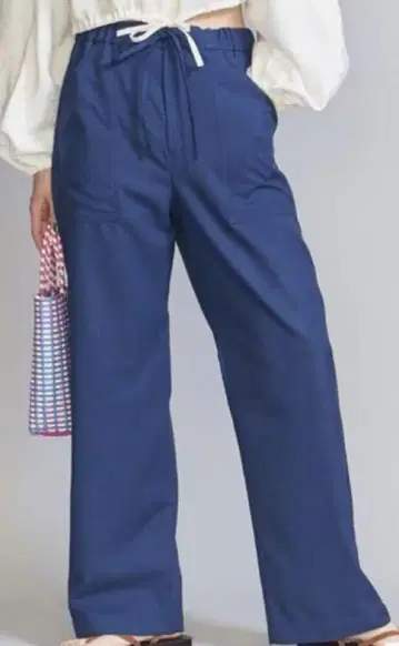 린넨 같은 패치 포켓 이지 팬츠 -워셔블-