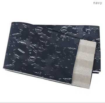 네이비 레이스 무늬 반폭 오비 새상품