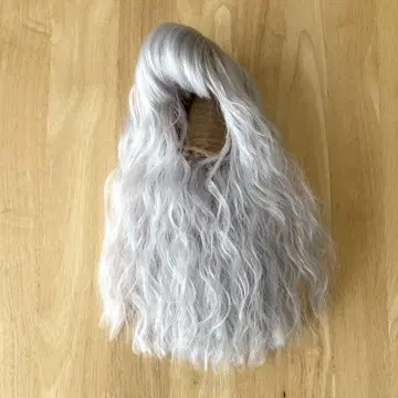 인형용 가발 플라티나 실버 28cm