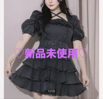 pium 티어드 프릴 미니 원피스
