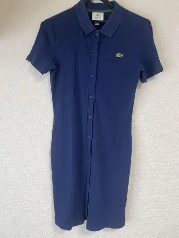 Lacoste 네이비 카라 부착 원피스 반팔