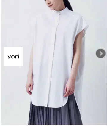yori 요리 슬리브리스 빅 셔츠 밴드 카라