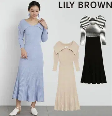 LILY BROWN 빅 칼라 니트 원피스