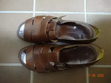 BALLY 구르카 샌들 브라운 가죽제품 25cm