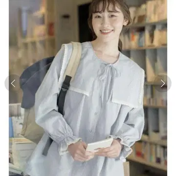 미사용 새상품 사만사 모스모스 유베시 탈부착 카라 블라우스 색스