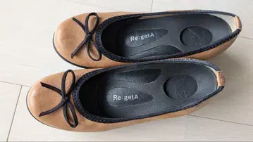 Re:getA 발레 슈즈 브라운 리본 포함