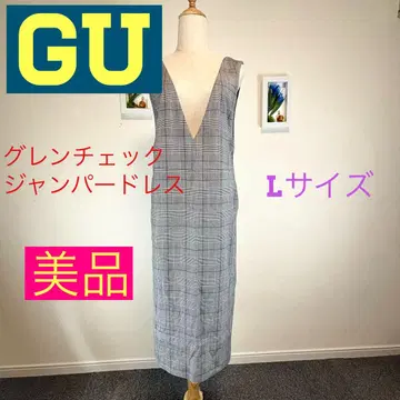 z483 지유 글렌체크 점퍼 드레스 L 사이즈 새상품급 레이어드