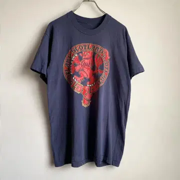 90s Scotland 웰시 드래곤 레드 드래곤 프린트 티셔츠 페이드