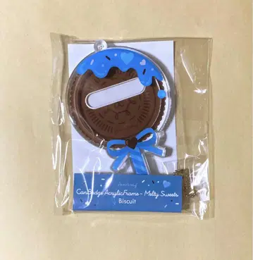 후쿠야 캔뱃지 아크릴 프레임 멜티 스위츠 비스킷 블루