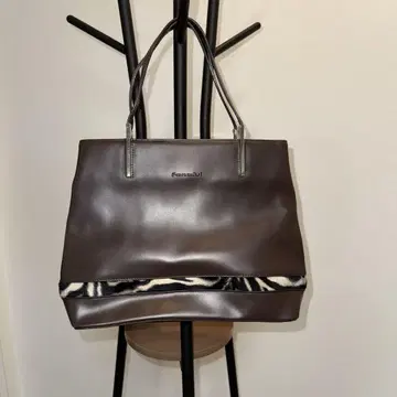 여성용 핸드백 브라운 제브라 라인